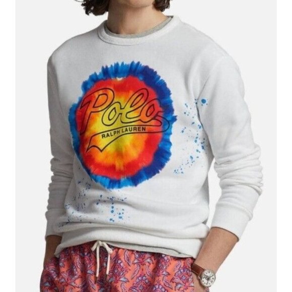 Polo Ralph Lauren Logo Tie Dye Print Fleece Sweatshirt. Size XL.  New Wi… - Picture 1 of 6
